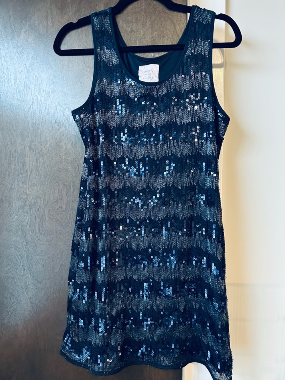 Romeo & Juliet Couture Navy Sequin Tank Mini Dress